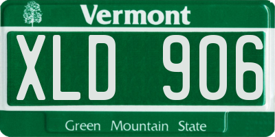 VT license plate XLD906