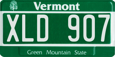 VT license plate XLD907