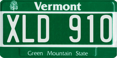 VT license plate XLD910