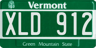 VT license plate XLD912