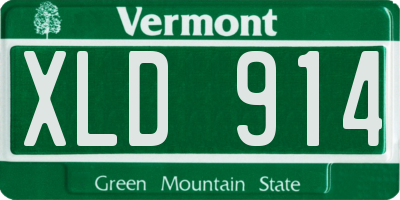 VT license plate XLD914