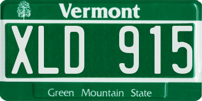 VT license plate XLD915