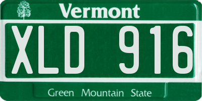 VT license plate XLD916