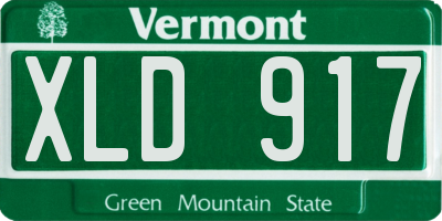 VT license plate XLD917