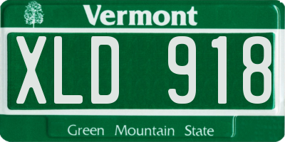 VT license plate XLD918
