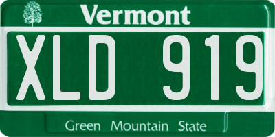 VT license plate XLD919