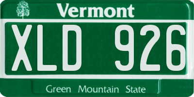 VT license plate XLD926