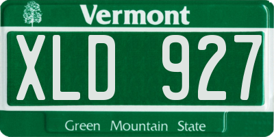 VT license plate XLD927