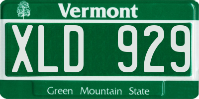 VT license plate XLD929