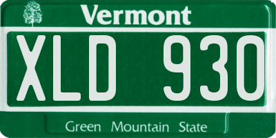 VT license plate XLD930