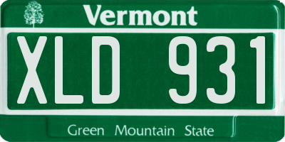 VT license plate XLD931