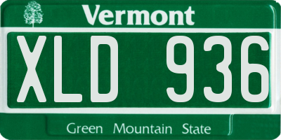 VT license plate XLD936