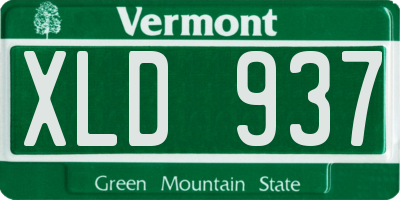 VT license plate XLD937