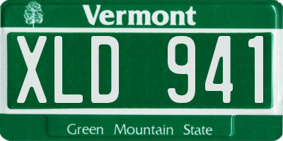 VT license plate XLD941
