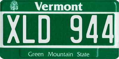 VT license plate XLD944