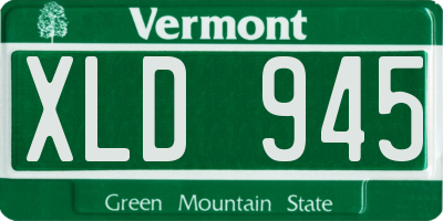 VT license plate XLD945
