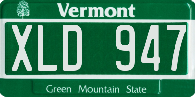 VT license plate XLD947