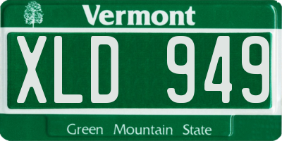 VT license plate XLD949