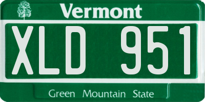 VT license plate XLD951