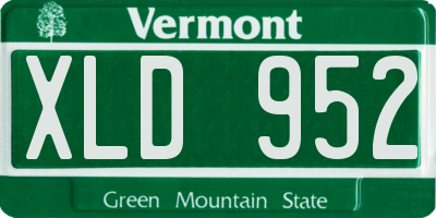 VT license plate XLD952