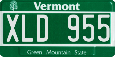 VT license plate XLD955