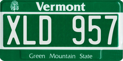 VT license plate XLD957
