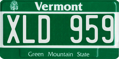 VT license plate XLD959