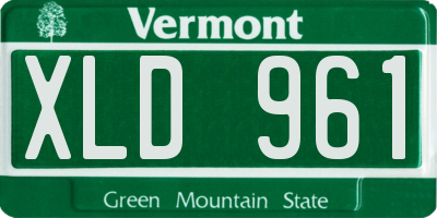 VT license plate XLD961