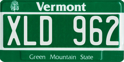 VT license plate XLD962