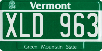 VT license plate XLD963
