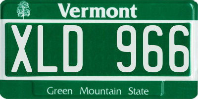 VT license plate XLD966