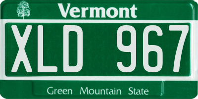 VT license plate XLD967
