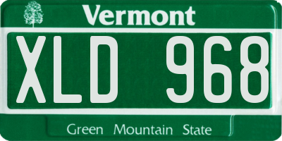VT license plate XLD968