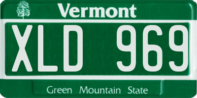 VT license plate XLD969
