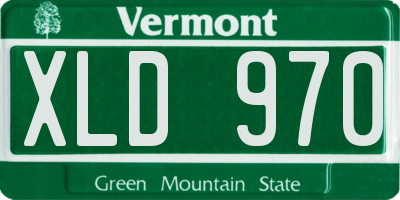 VT license plate XLD970