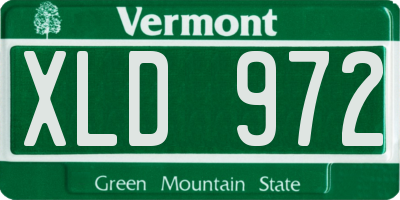 VT license plate XLD972