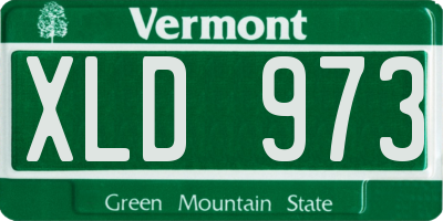 VT license plate XLD973