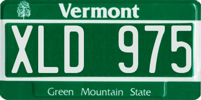 VT license plate XLD975