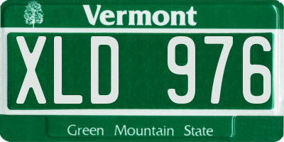 VT license plate XLD976