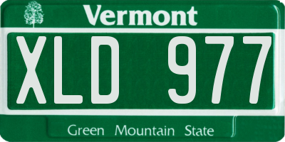 VT license plate XLD977