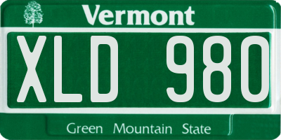 VT license plate XLD980