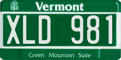 VT license plate XLD981