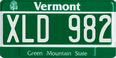 VT license plate XLD982