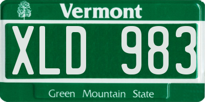 VT license plate XLD983