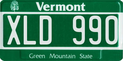 VT license plate XLD990