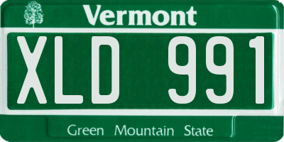 VT license plate XLD991