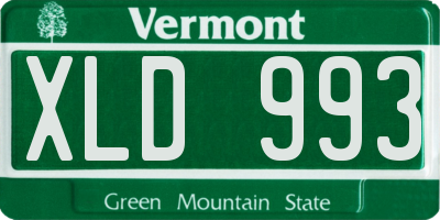 VT license plate XLD993