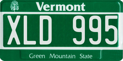 VT license plate XLD995