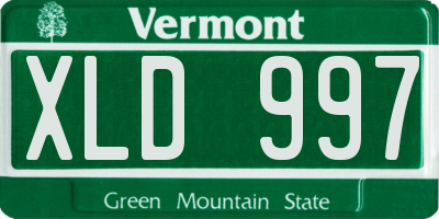 VT license plate XLD997