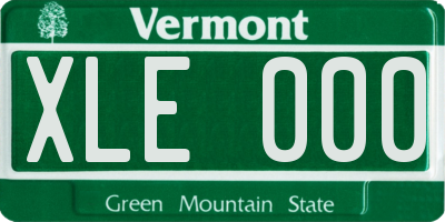 VT license plate XLE000
